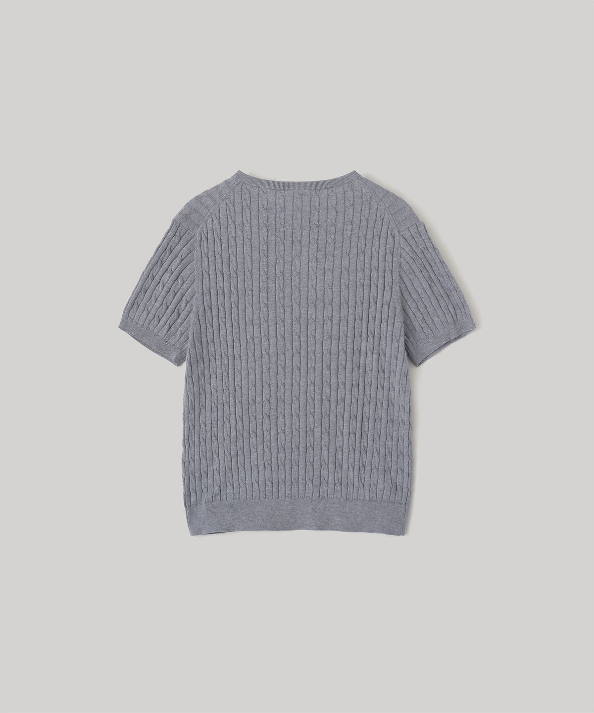 어나더오피스 우먼(ANOTHER OFFICE WOMEN) W. Henley Neck Cable Knit (Blue Gray)