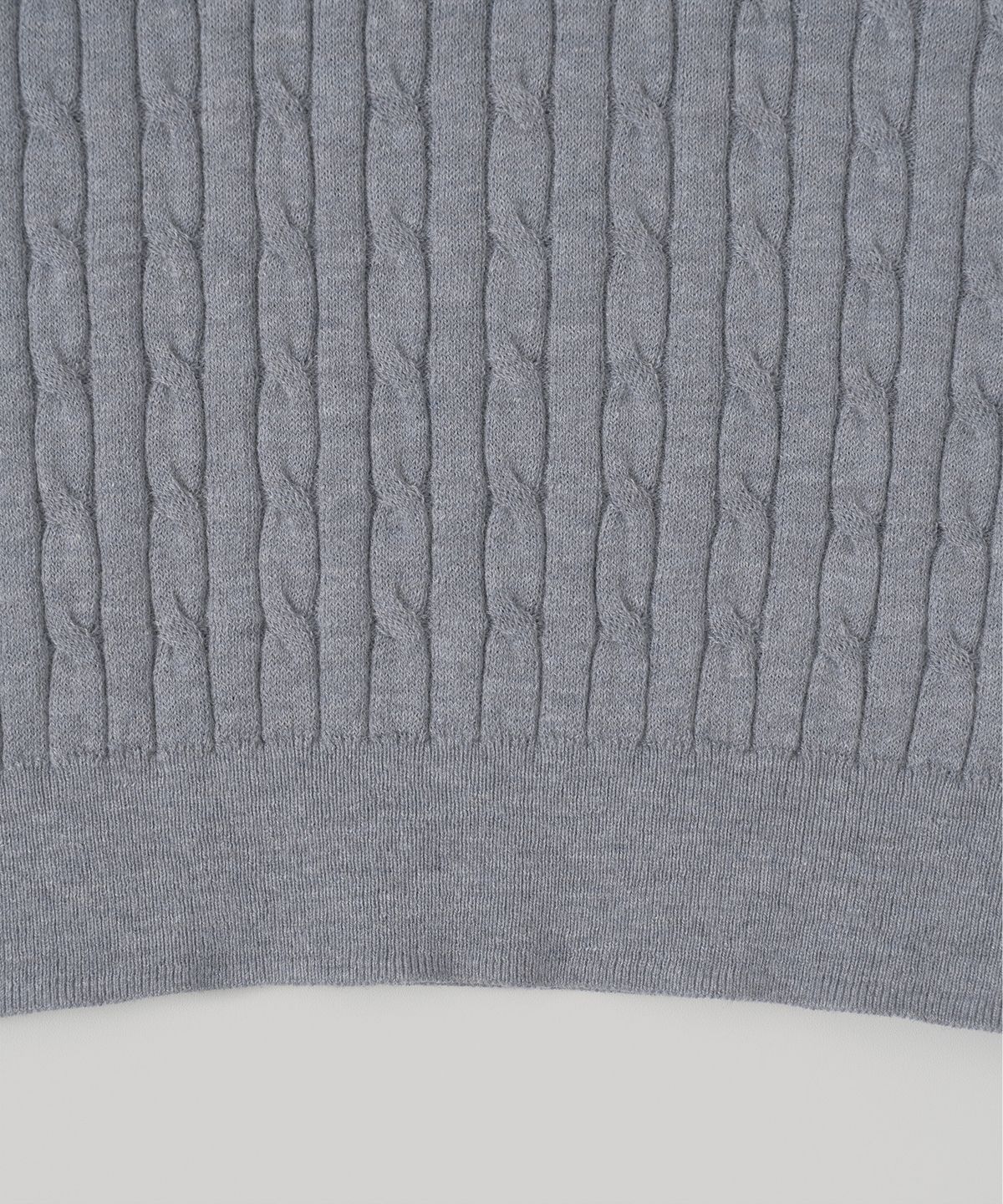 어나더오피스 우먼(ANOTHER OFFICE WOMEN) W. Henley Neck Cable Knit (Blue Gray)
