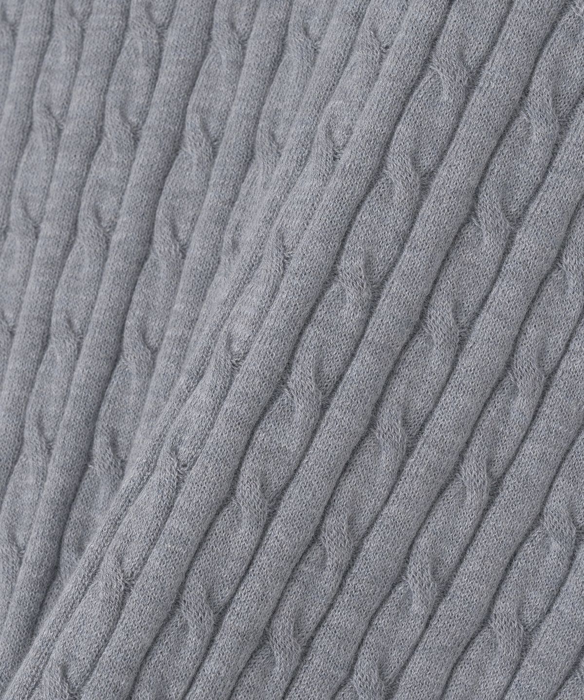 어나더오피스 우먼(ANOTHER OFFICE WOMEN) W. Henley Neck Cable Knit (Blue Gray)