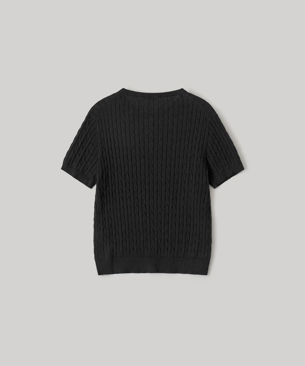 어나더오피스 우먼(ANOTHER OFFICE WOMEN) W. Henley Neck Cable Knit (Black)