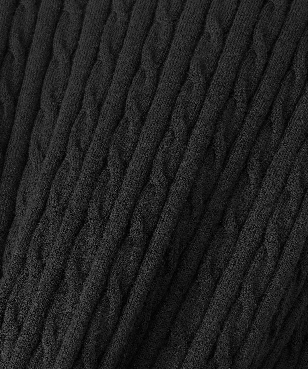 어나더오피스 우먼(ANOTHER OFFICE WOMEN) W. Henley Neck Cable Knit (Black)