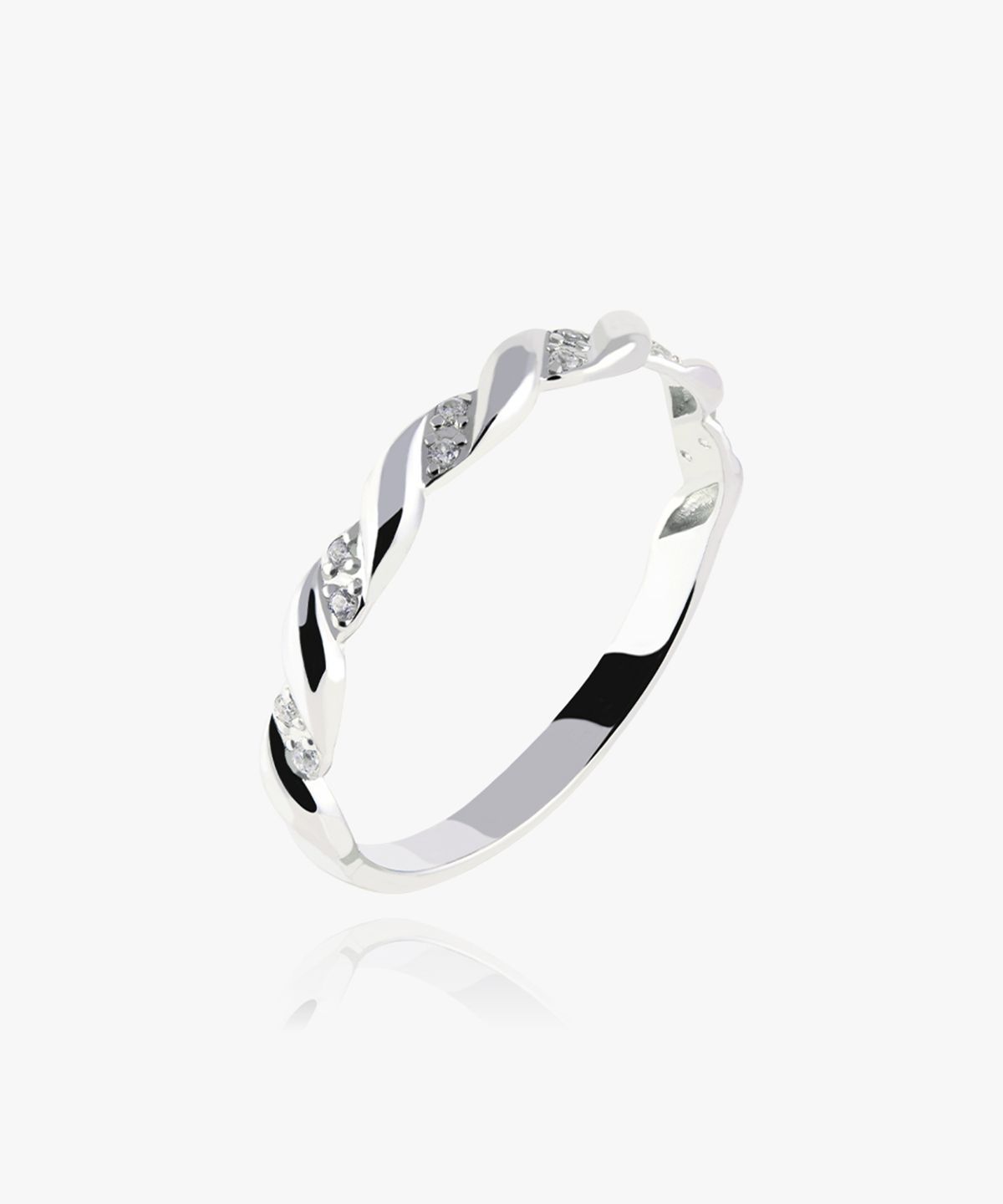 엘렌쥬얼리(HELENE JEWELRY) 925 실버 파에톤 라인 큐빅 미스 링 은 반지