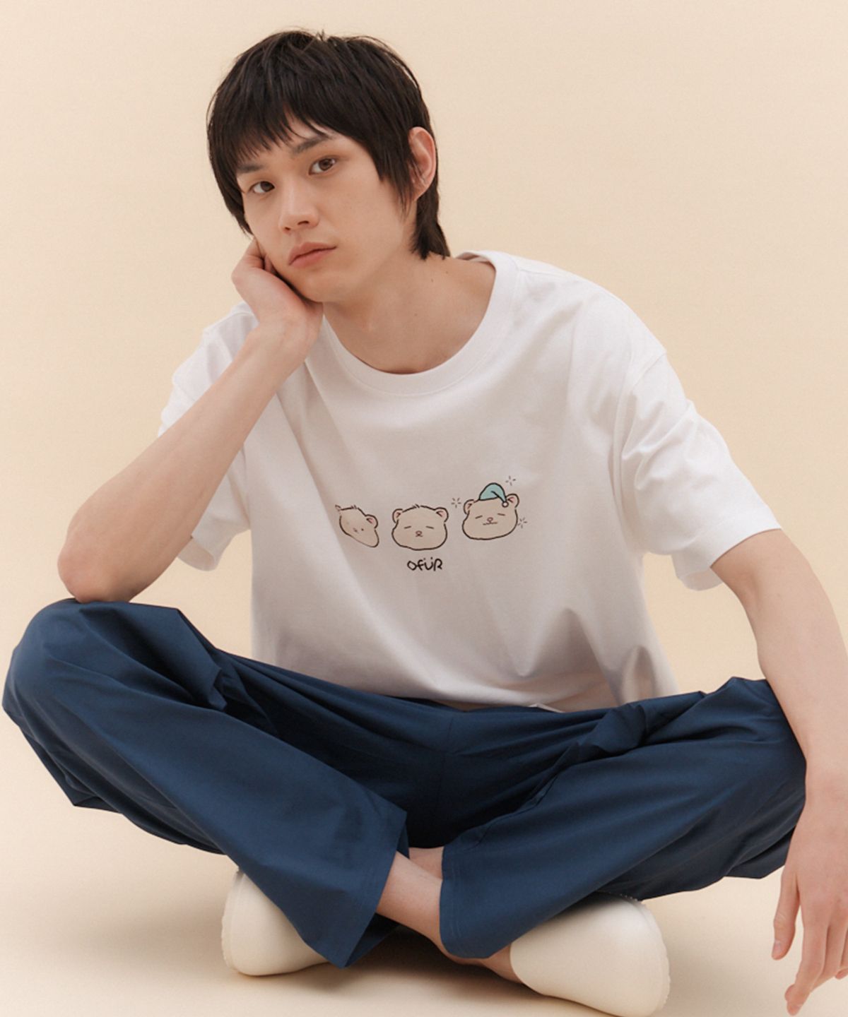 오프아워(OFFHOUR) [2SET] 퓨어시트 블루디즐 긴바지