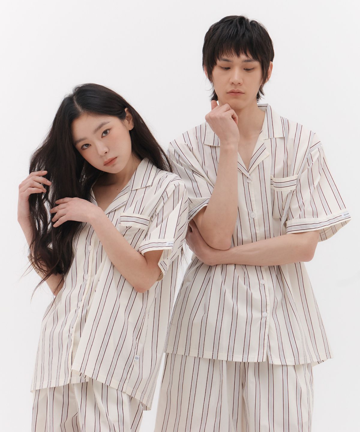 오프아워(OFFHOUR) [2SET] 타이드리듬 타피오카 반팔 긴바지 잠옷 세트