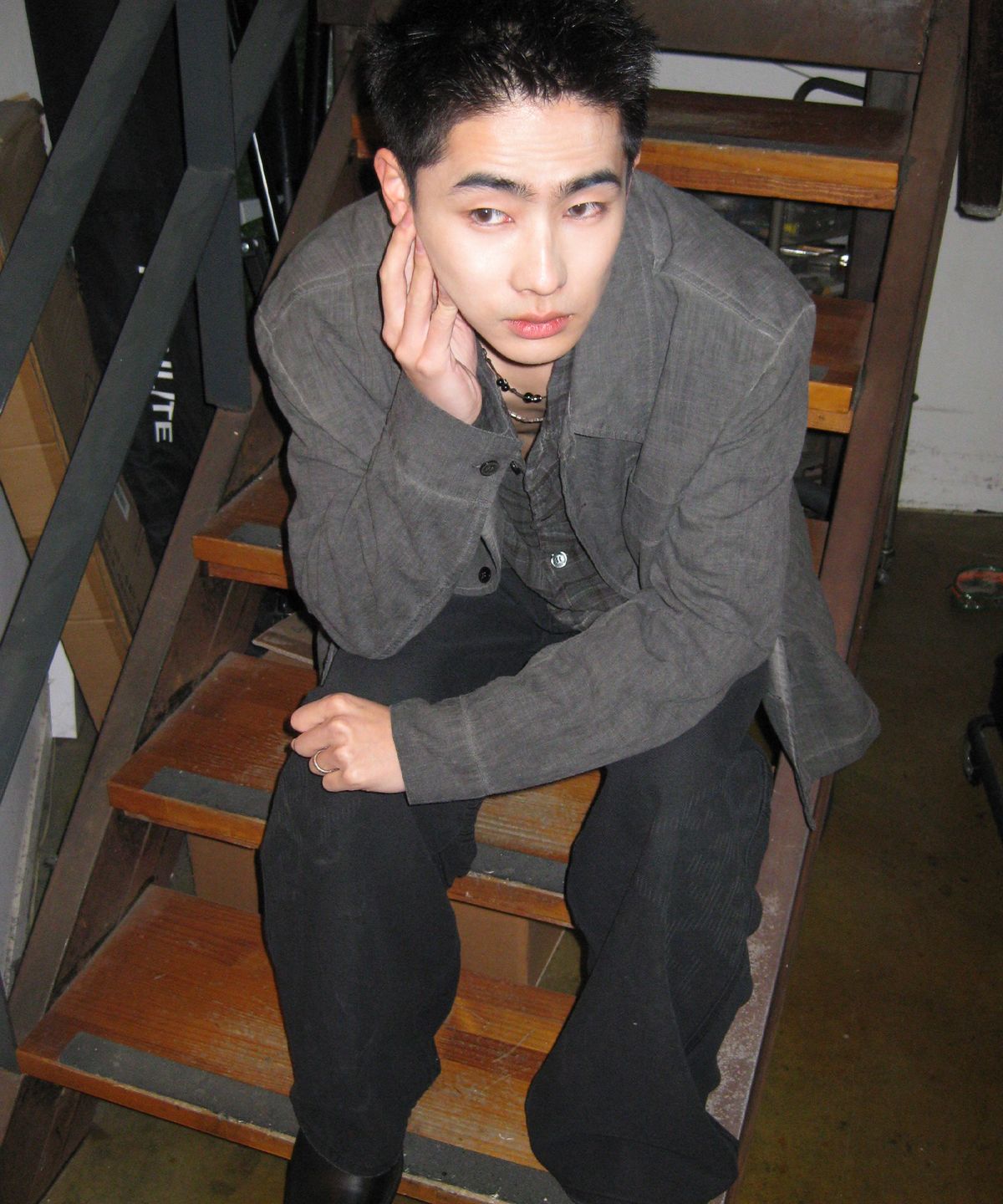 엔드릭스(EDLIX) Starring Luna Surface Linen Shirt (Black)