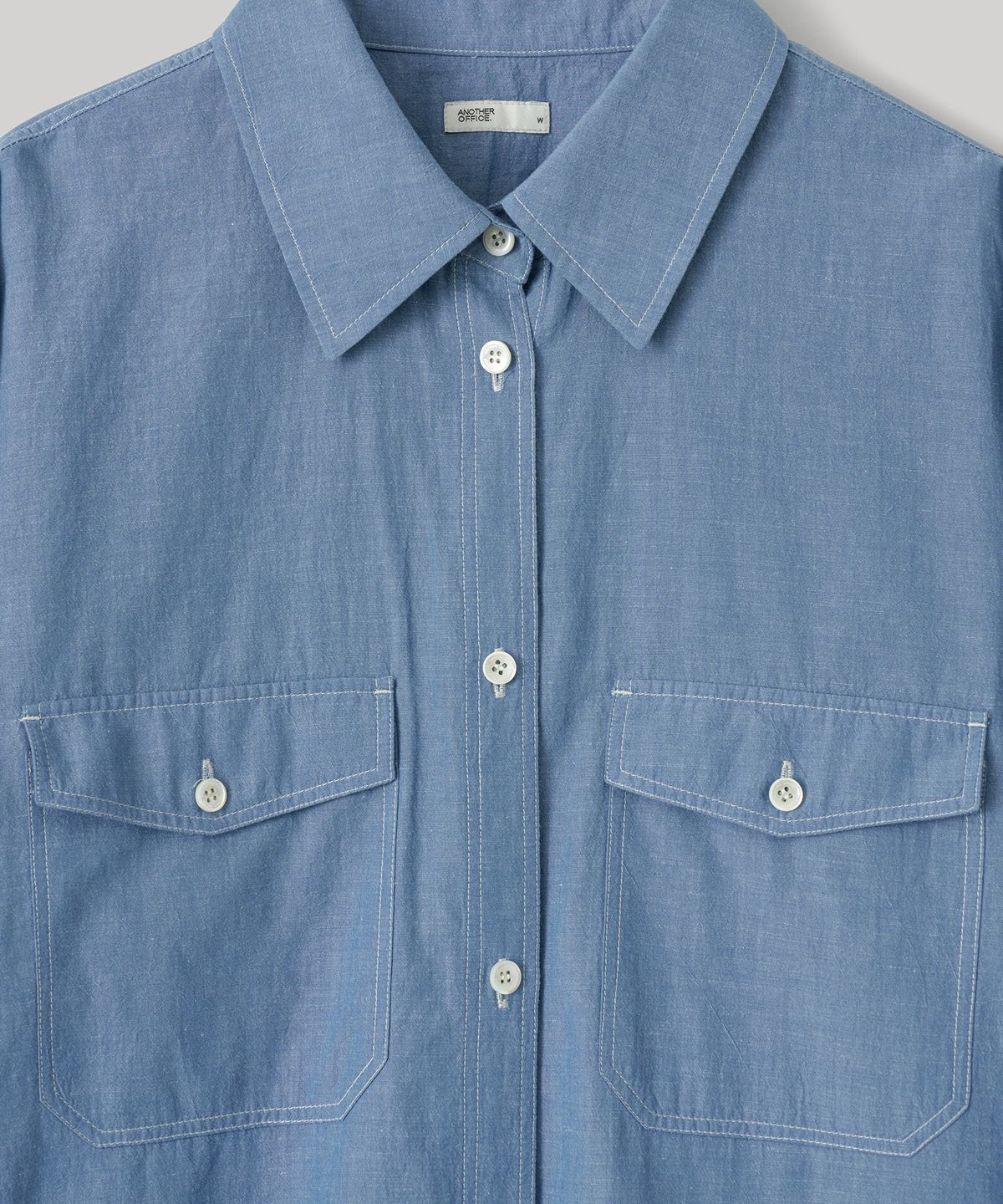 어나더오피스 우먼(ANOTHER OFFICE WOMEN) W. Sonnet Roll-Up Shirt (Blue Chambray)