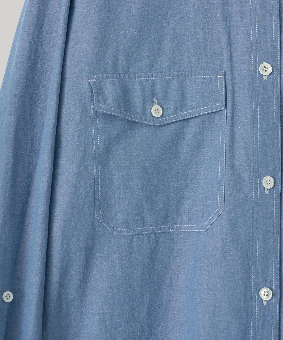 어나더오피스 우먼(ANOTHER OFFICE WOMEN) W. Sonnet Roll-Up Shirt (Blue Chambray)
