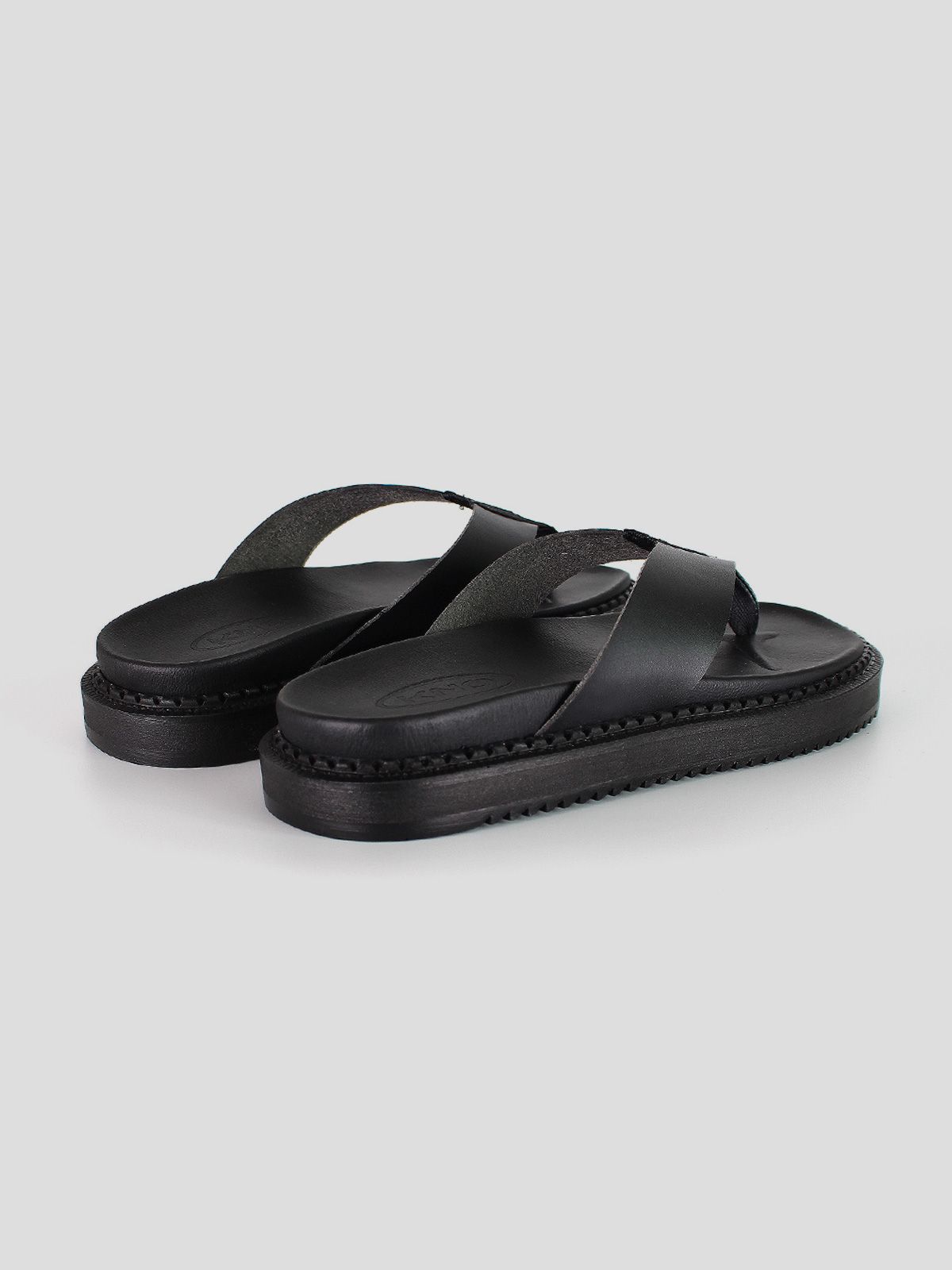 더노피(THENOPI) 써니 4cm 키높이 소프트 레더 플립플랍 블랙 쪼리 [225~290mm]