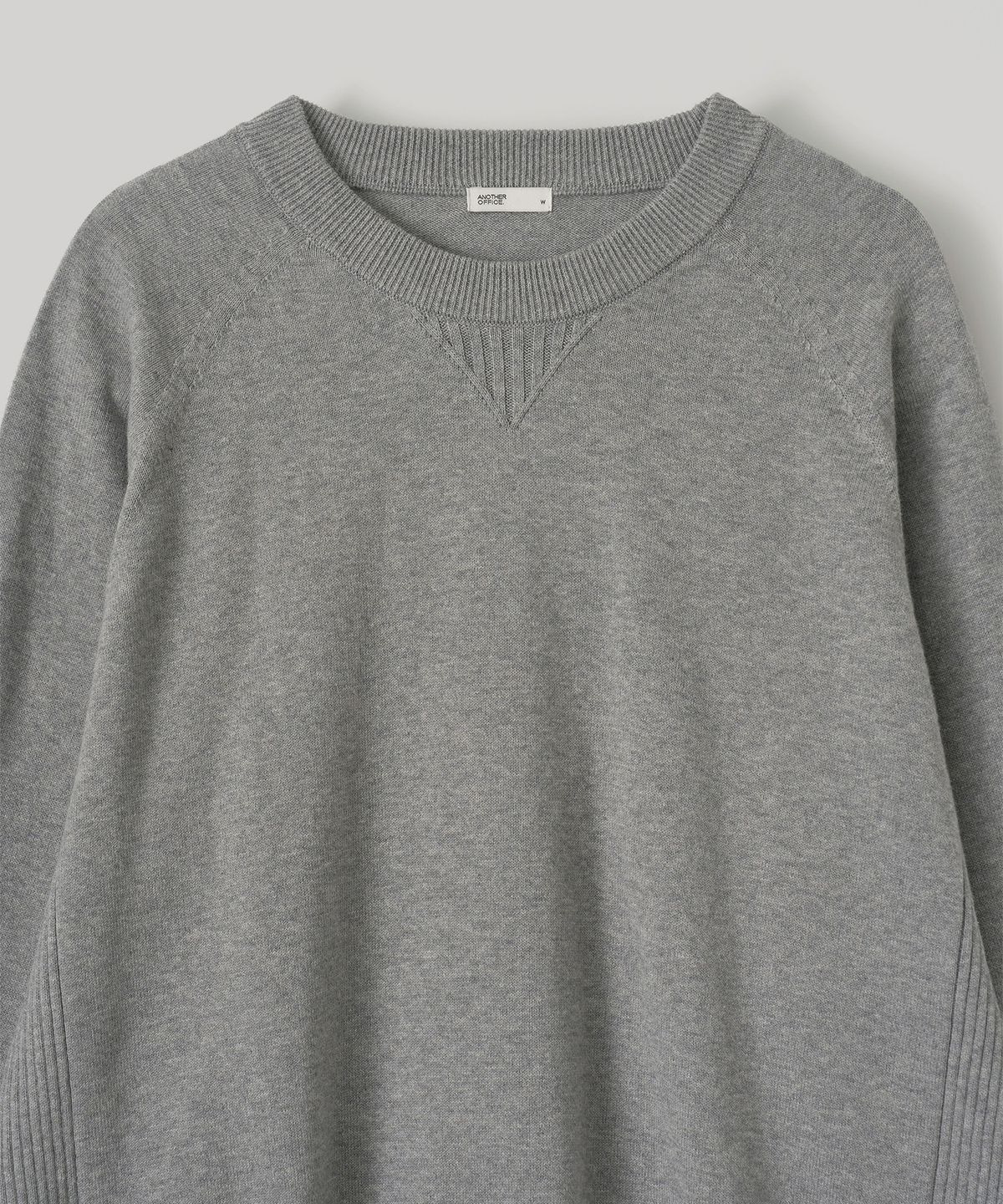 어나더오피스 우먼(ANOTHER OFFICE WOMEN) W. Whole Garment Crew-Neck Knit (Heather Gray)