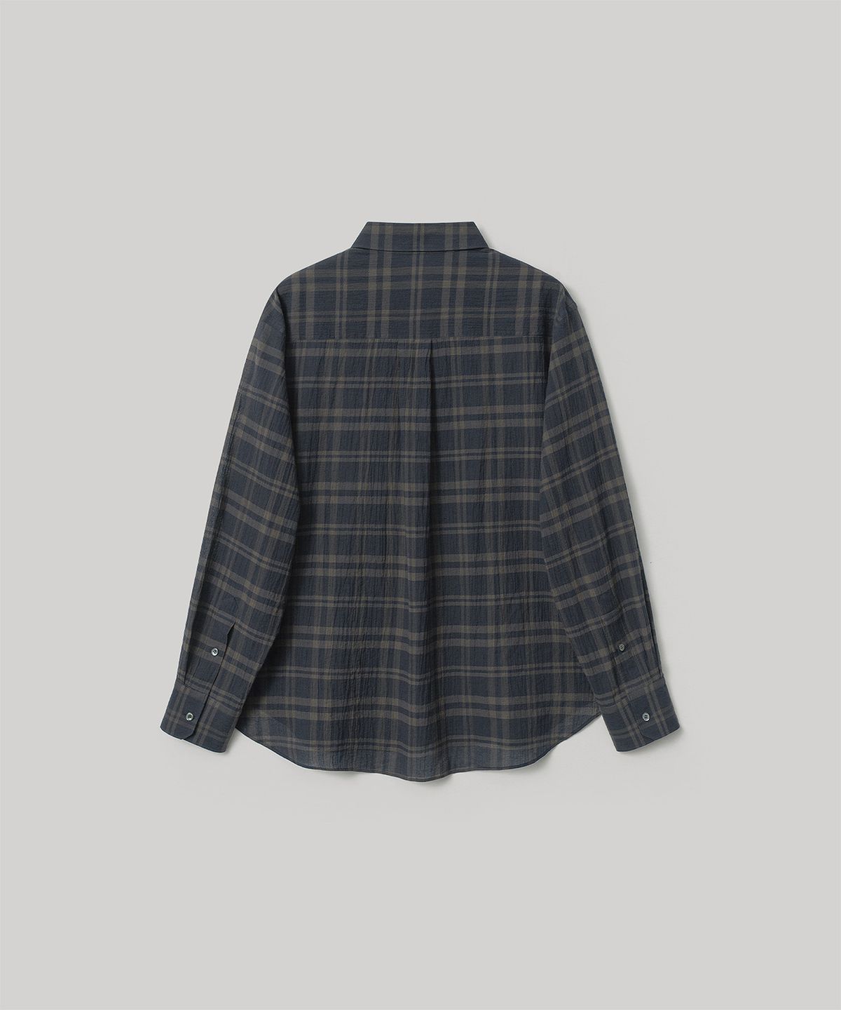어나더오피스 우먼(ANOTHER OFFICE WOMEN) W. Voile Oversized Shirt (Navy-Check)