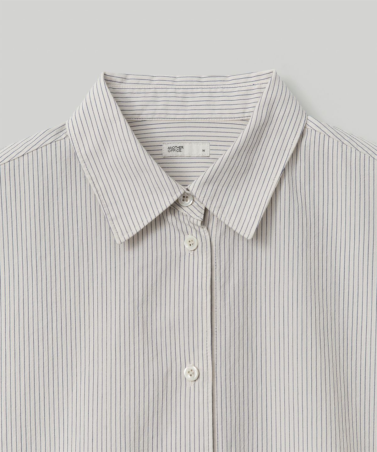 어나더오피스 우먼(ANOTHER OFFICE WOMEN) W. Voile Oversized Shirt (Milk-Stripe)