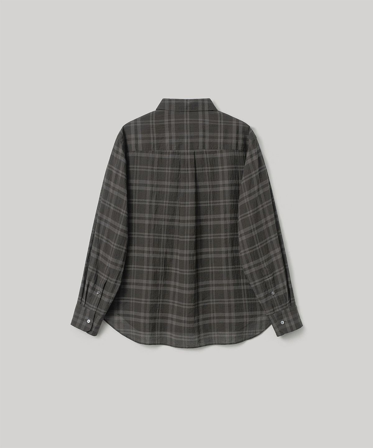 어나더오피스 우먼(ANOTHER OFFICE WOMEN) W. Voile Oversized Shirt (Charcoal Brown-Check)