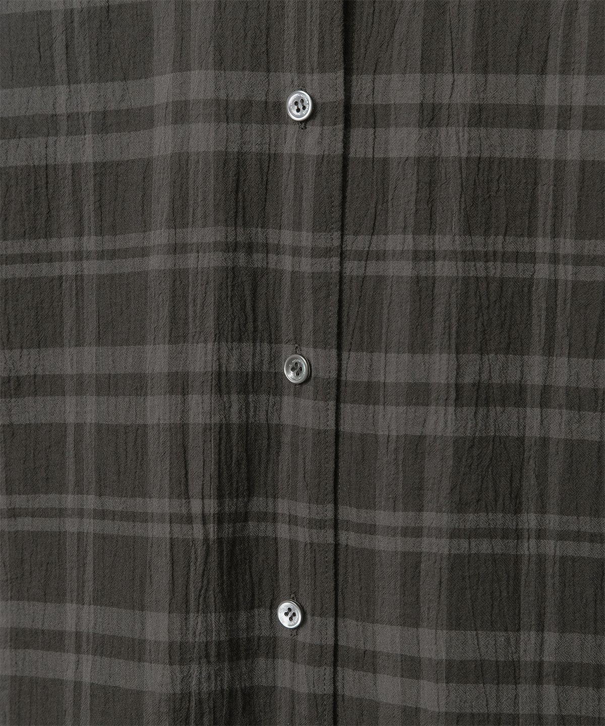 어나더오피스 우먼(ANOTHER OFFICE WOMEN) W. Voile Oversized Shirt (Charcoal Brown-Check)