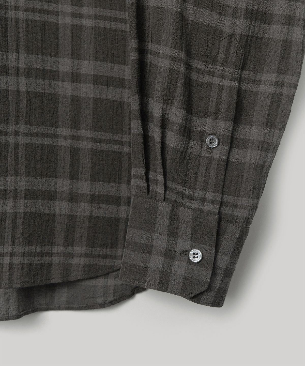 어나더오피스 우먼(ANOTHER OFFICE WOMEN) W. Voile Oversized Shirt (Charcoal Brown-Check)