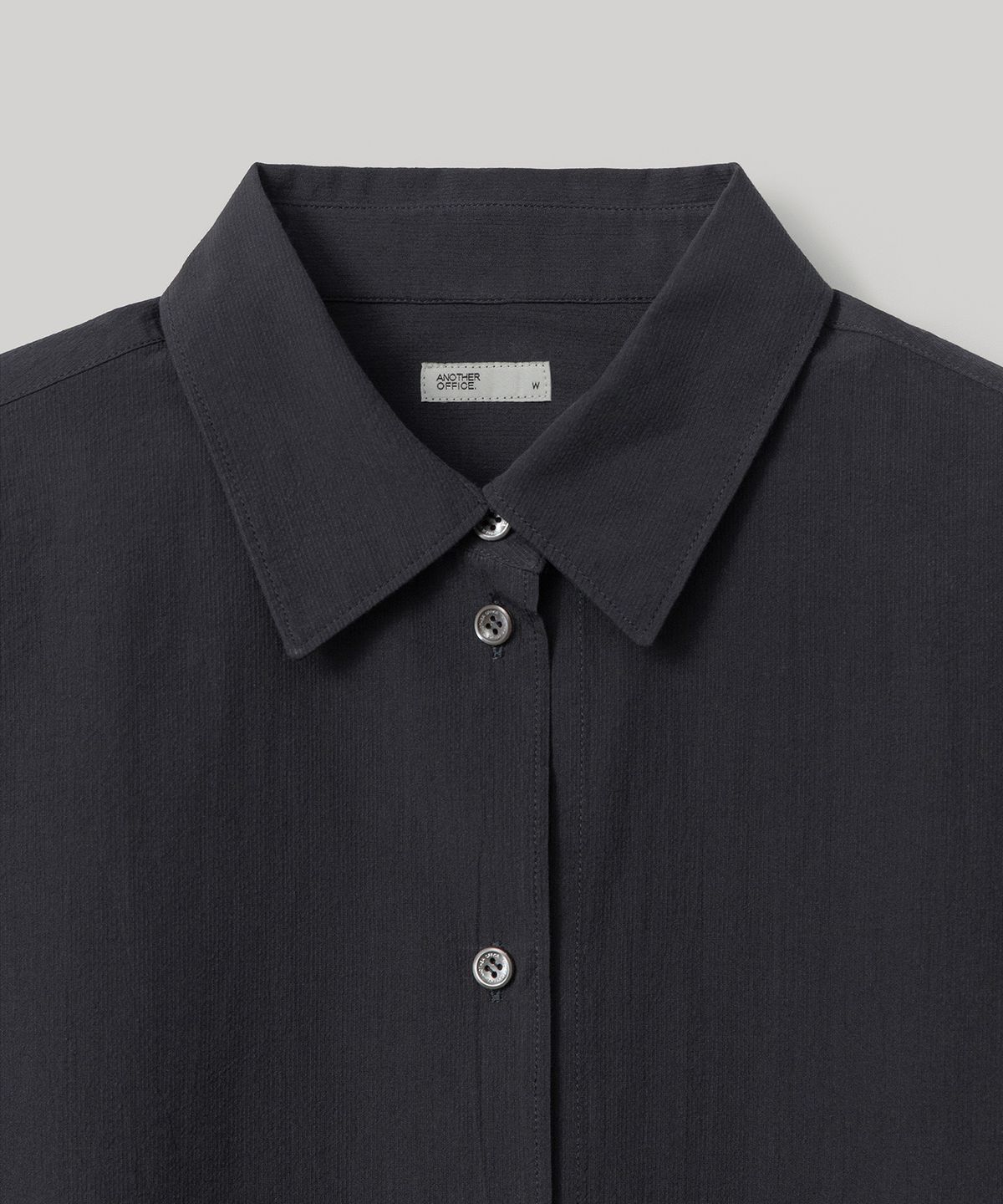 어나더오피스 우먼(ANOTHER OFFICE WOMEN) W. Voile Oversized Shirt (Black-Stripe)