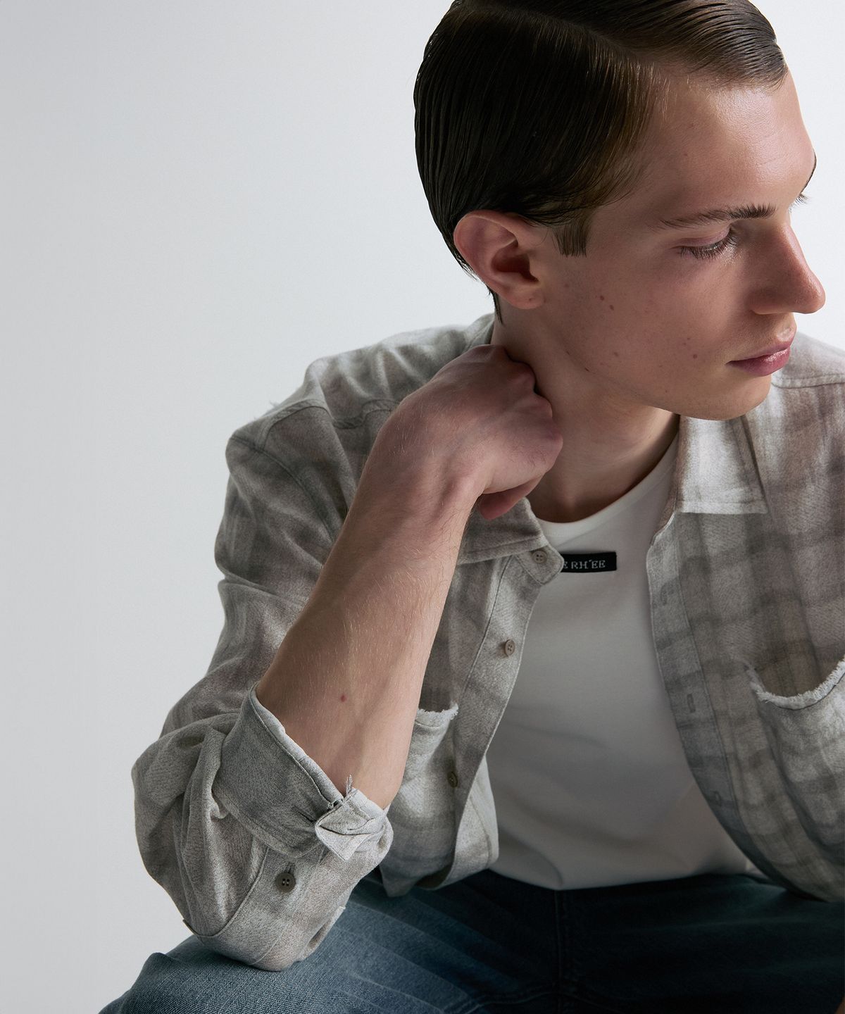 리이 맨(RERHEE MEN) CHECKED SHIRT CHECK GRAY