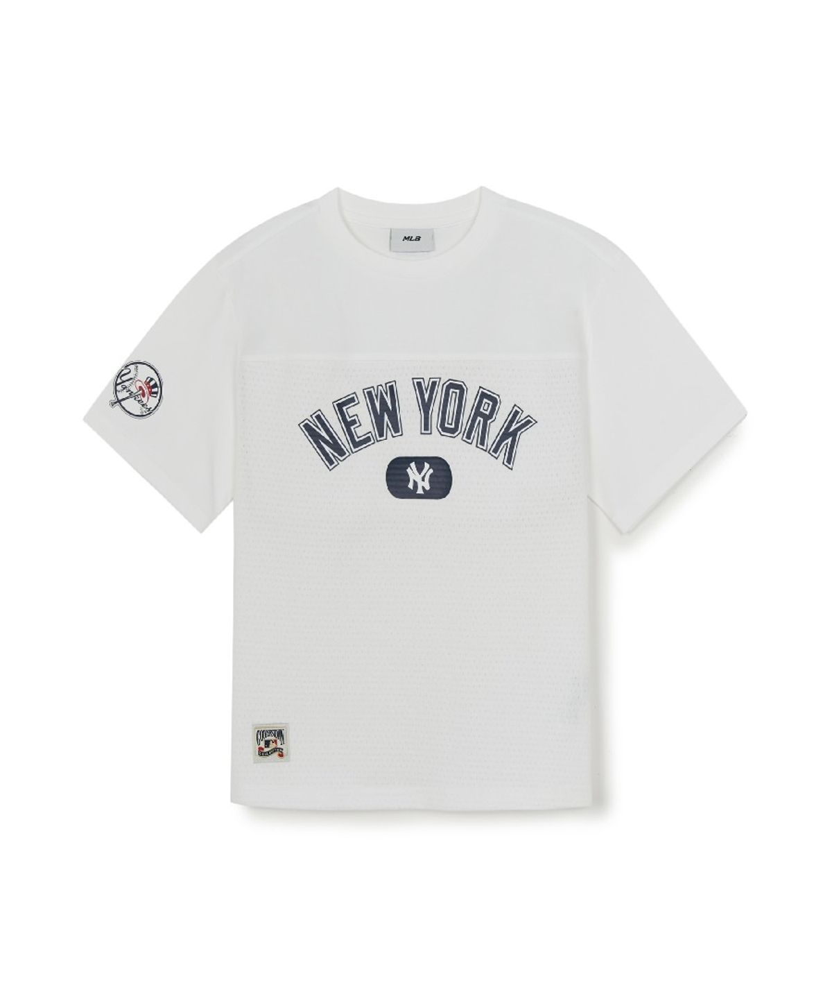 엠엘비 키즈(MLB KIDS) 스트릿 베이직 메쉬 레터링 티셔츠 NY (White)