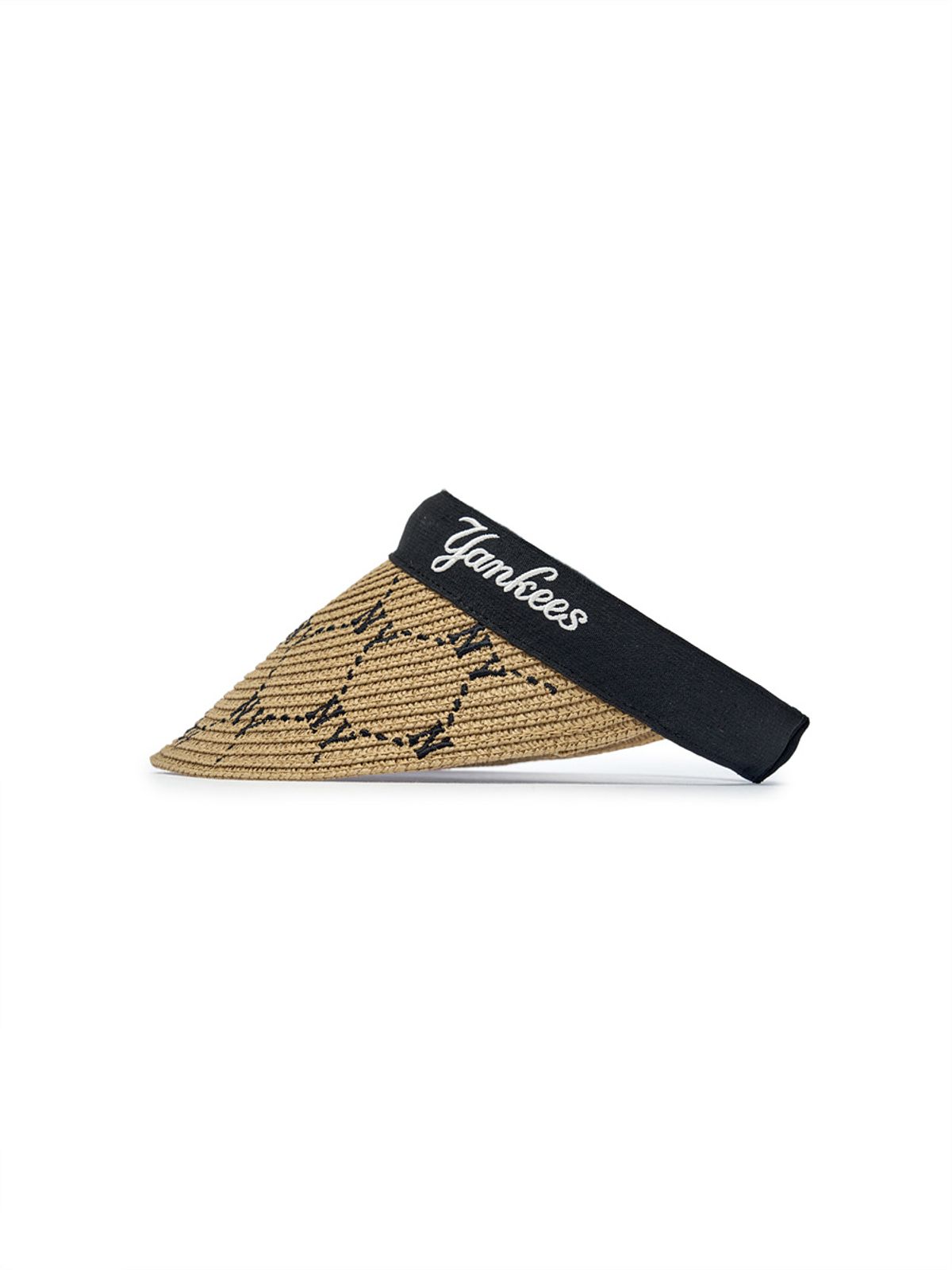 엠엘비 키즈(MLB KIDS) 다이아 모노그램 라피아 썬캡 NY (Black)