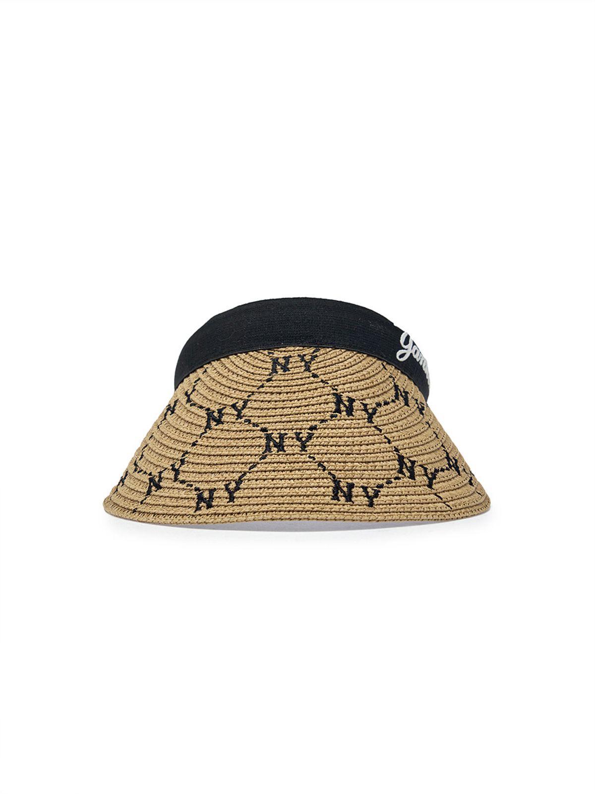 엠엘비 키즈(MLB KIDS) 다이아 모노그램 라피아 썬캡 NY (Black)