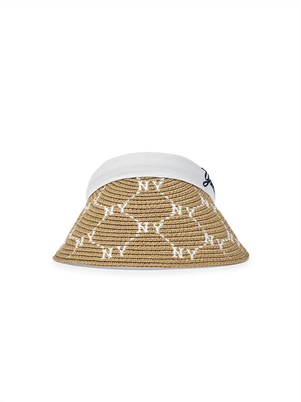 엠엘비 키즈(MLB KIDS) 다이아 모노그램 라피아 썬캡 NY (Ivory)