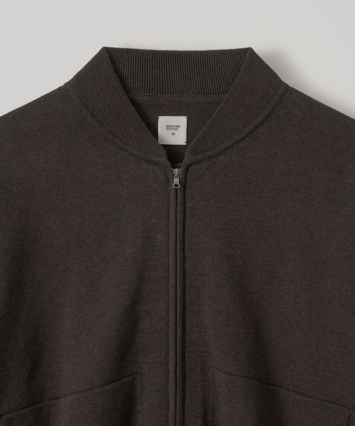 어나더오피스 우먼(ANOTHER OFFICE WOMEN) W. Aviator Knit Blouson (Dark Brown)