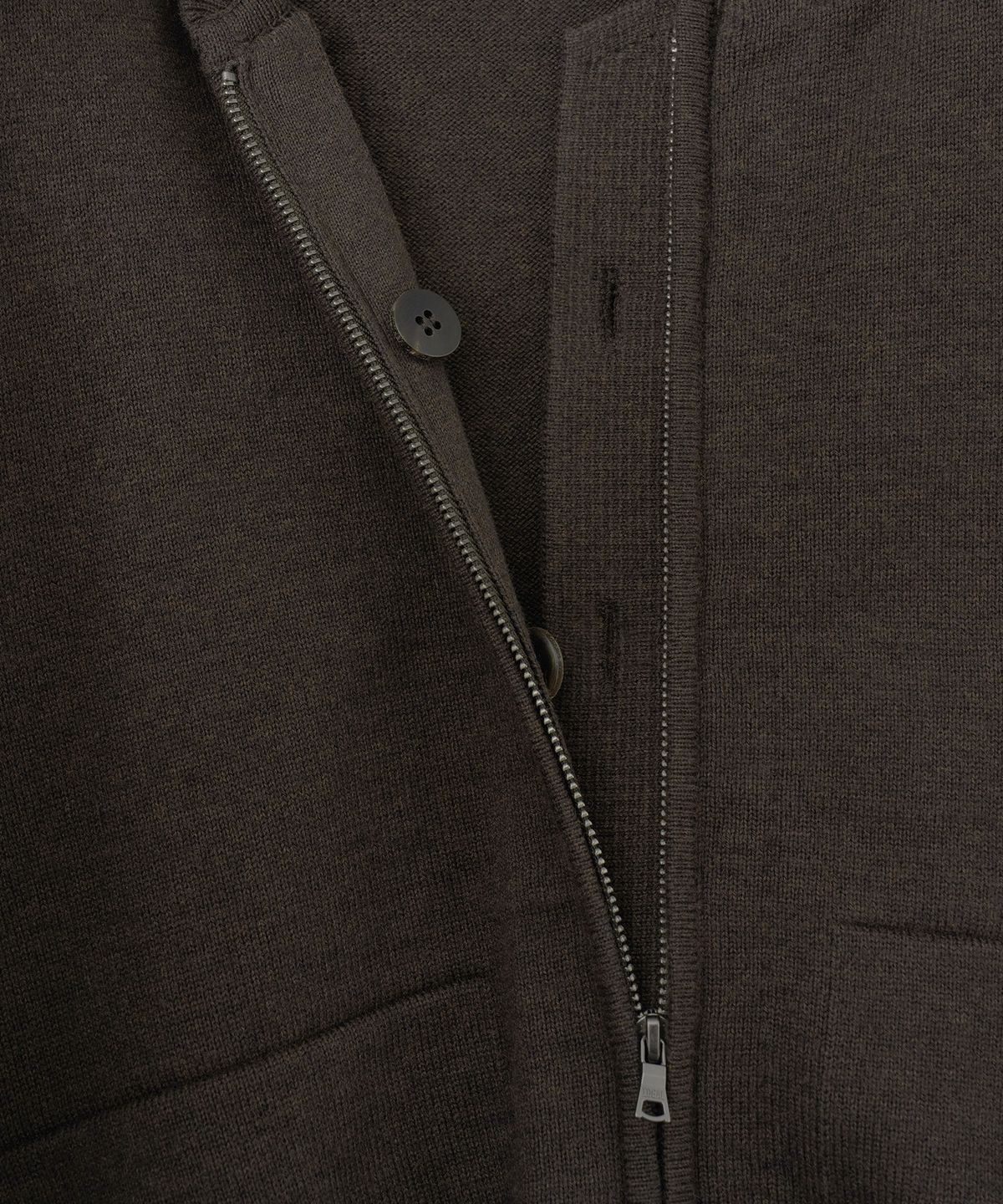 어나더오피스 우먼(ANOTHER OFFICE WOMEN) W. Aviator Knit Blouson (Dark Brown)