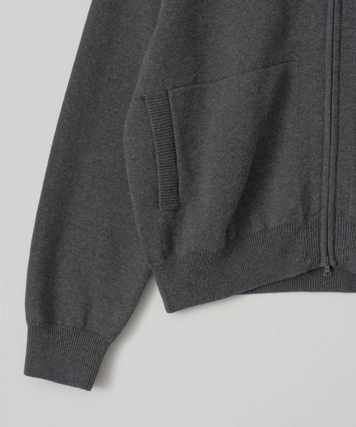 어나더오피스 우먼(ANOTHER OFFICE WOMEN) W. Aviator Knit Blouson (Charcoal)
