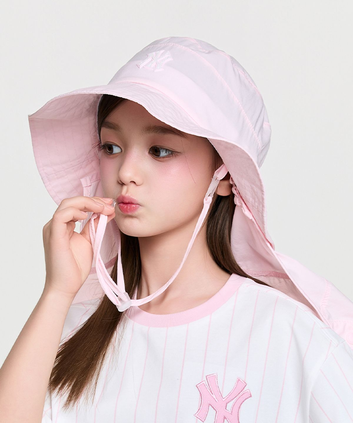 엠엘비 키즈(MLB KIDS) 여아 메탈 플랩 버킷햇 NY (L.Pink)