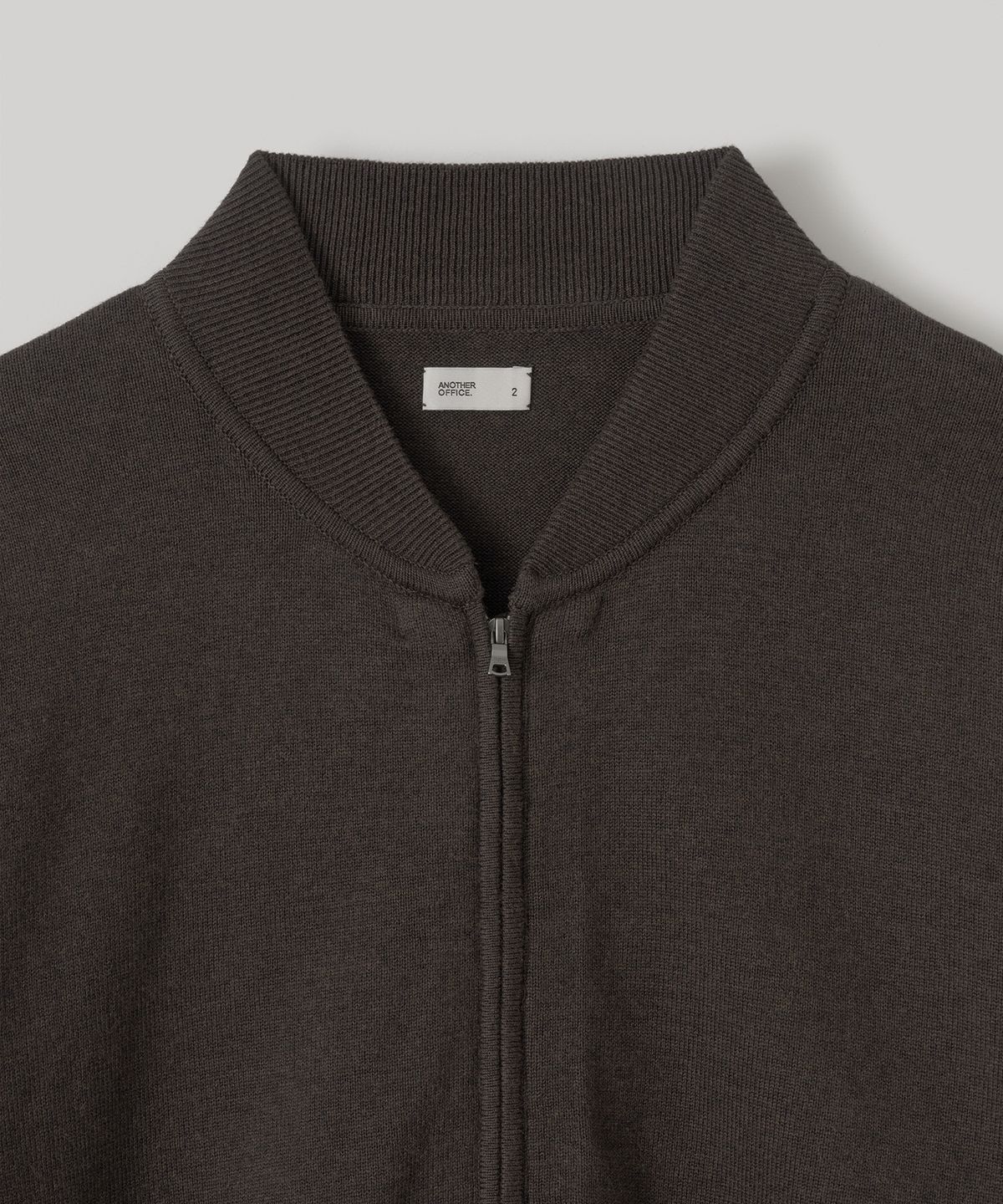 어나더 오피스(ANOTHER OFFICE) Aviator Knit Blouson (Dark Brown)