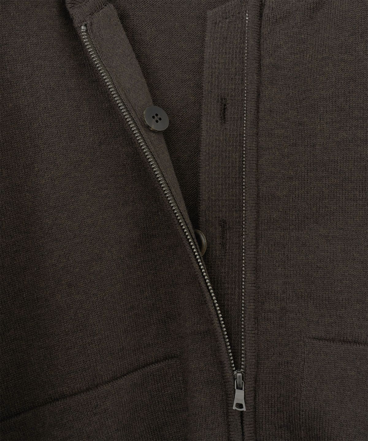 어나더 오피스(ANOTHER OFFICE) Aviator Knit Blouson (Dark Brown)