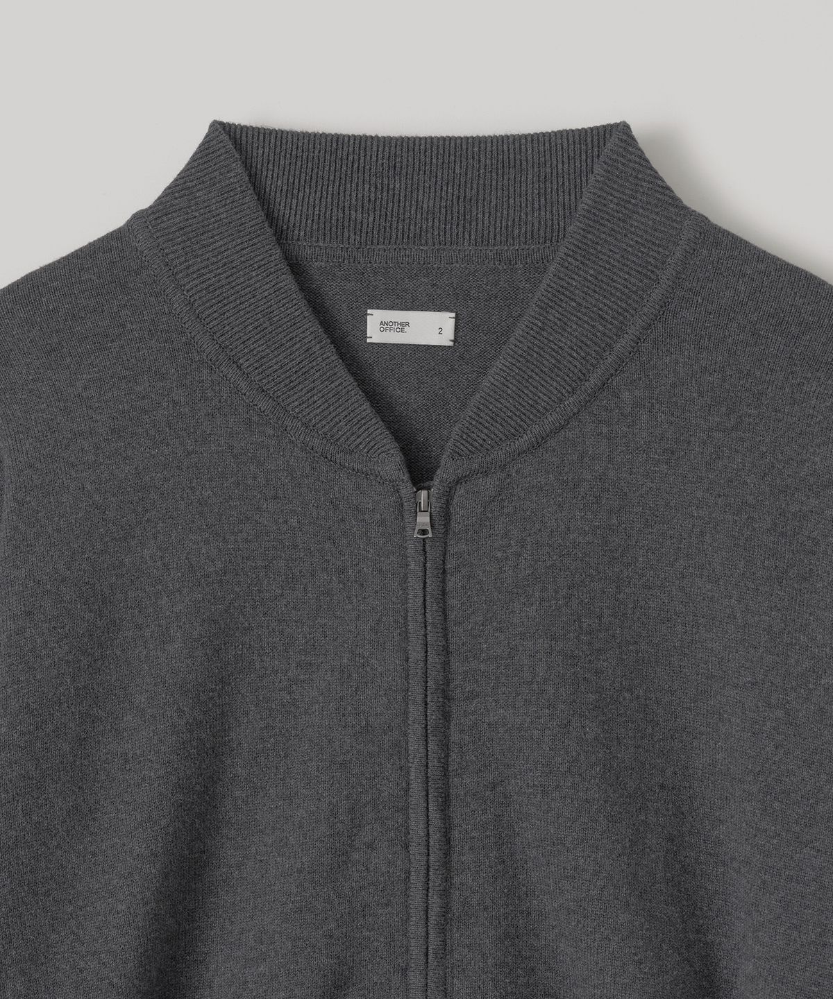 어나더 오피스(ANOTHER OFFICE) Aviator Knit Blouson (Charcoal)