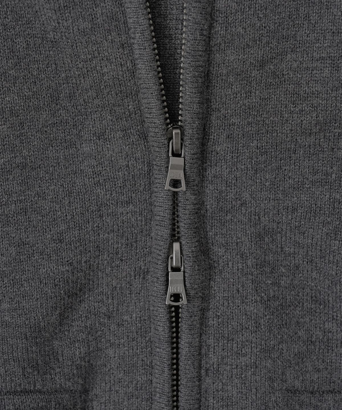 어나더 오피스(ANOTHER OFFICE) Aviator Knit Blouson (Charcoal)