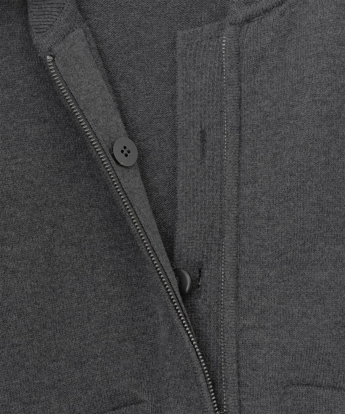 어나더 오피스(ANOTHER OFFICE) Aviator Knit Blouson (Charcoal)
