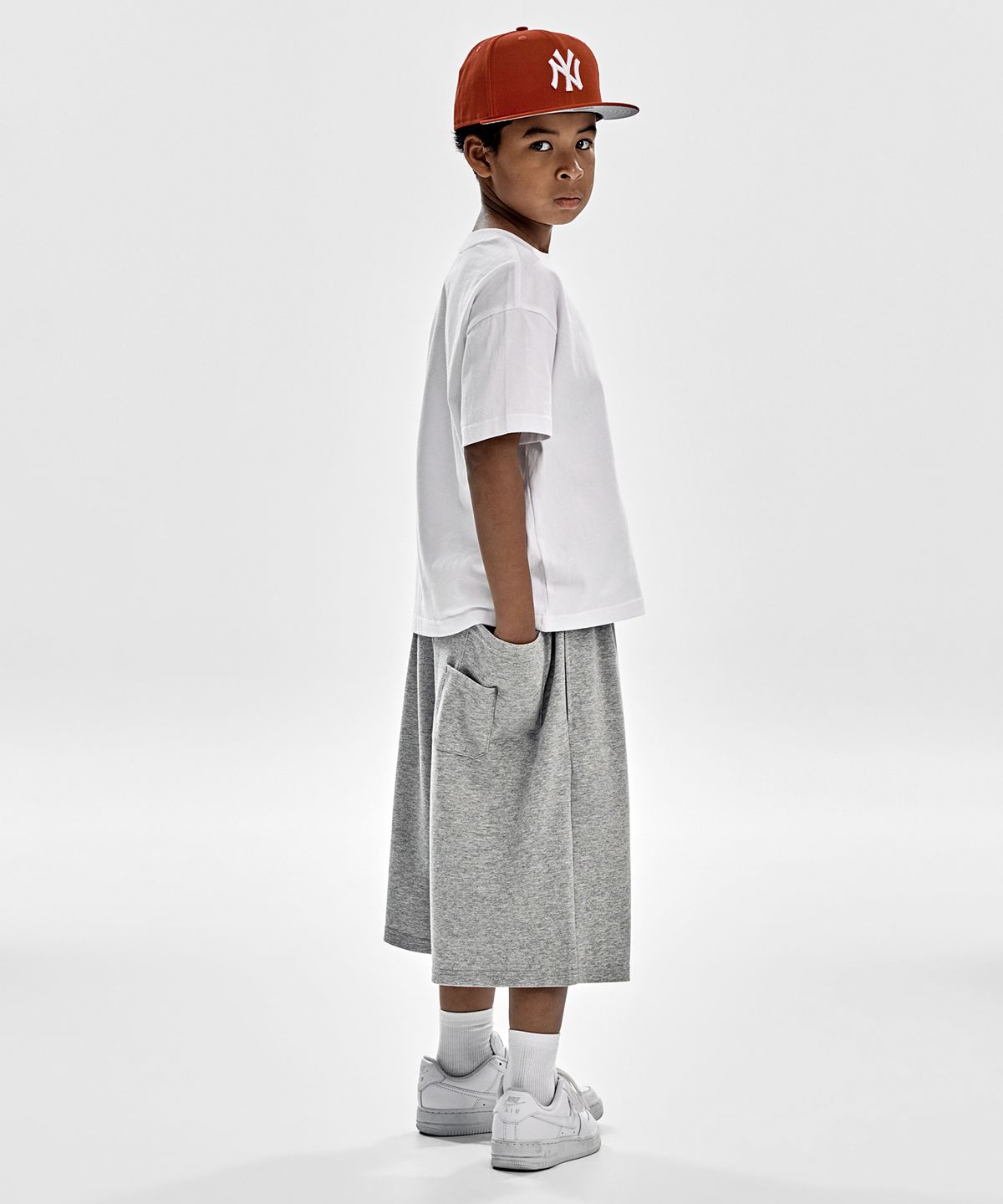 테이크이지 키즈(TAKEASY KIDS) 듀얼포켓 스웻 쇼츠 (멜란지그레이)