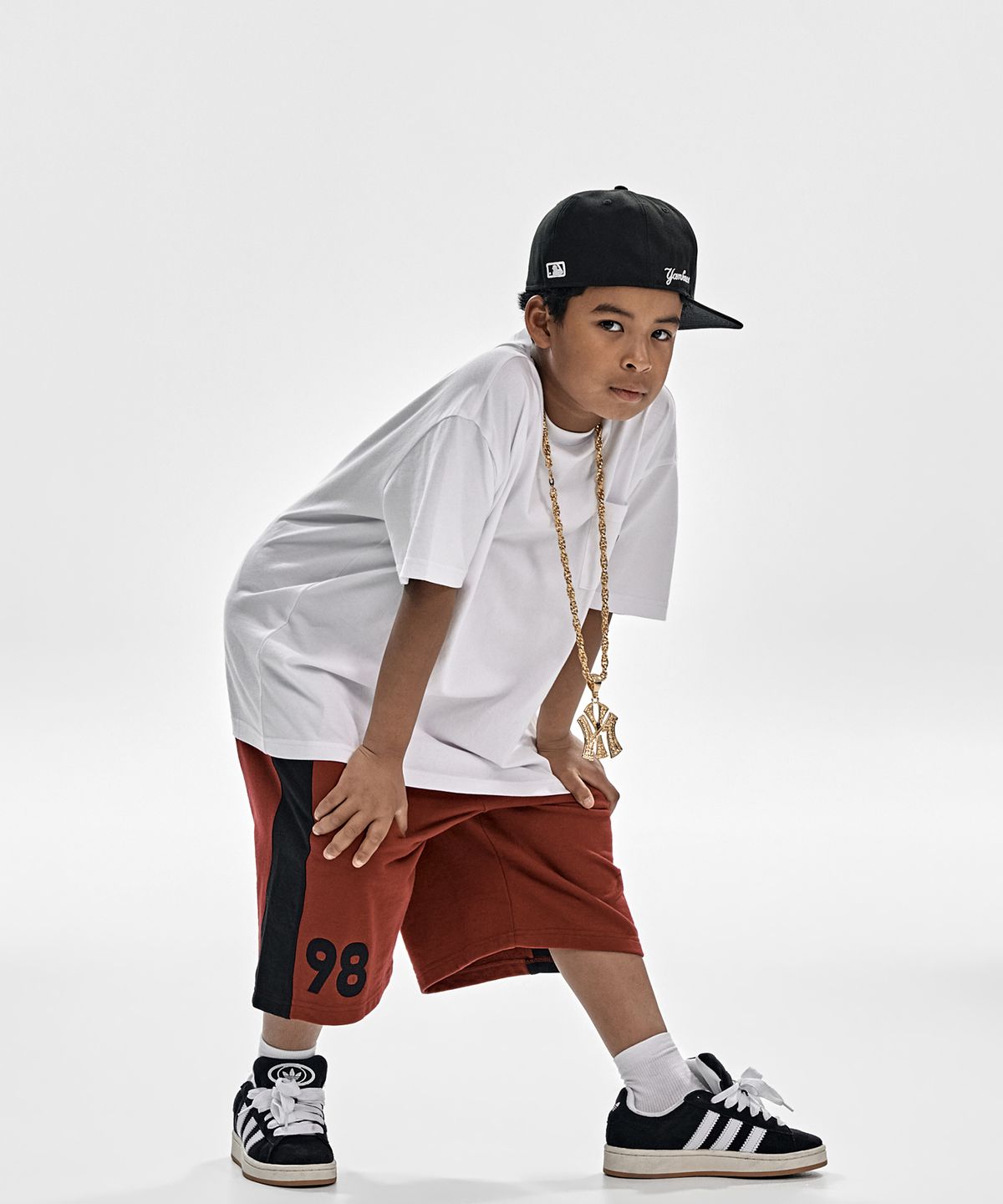 테이크이지 키즈(TAKEASY KIDS) 메이플 라인 스웻 쇼츠 (마룬)