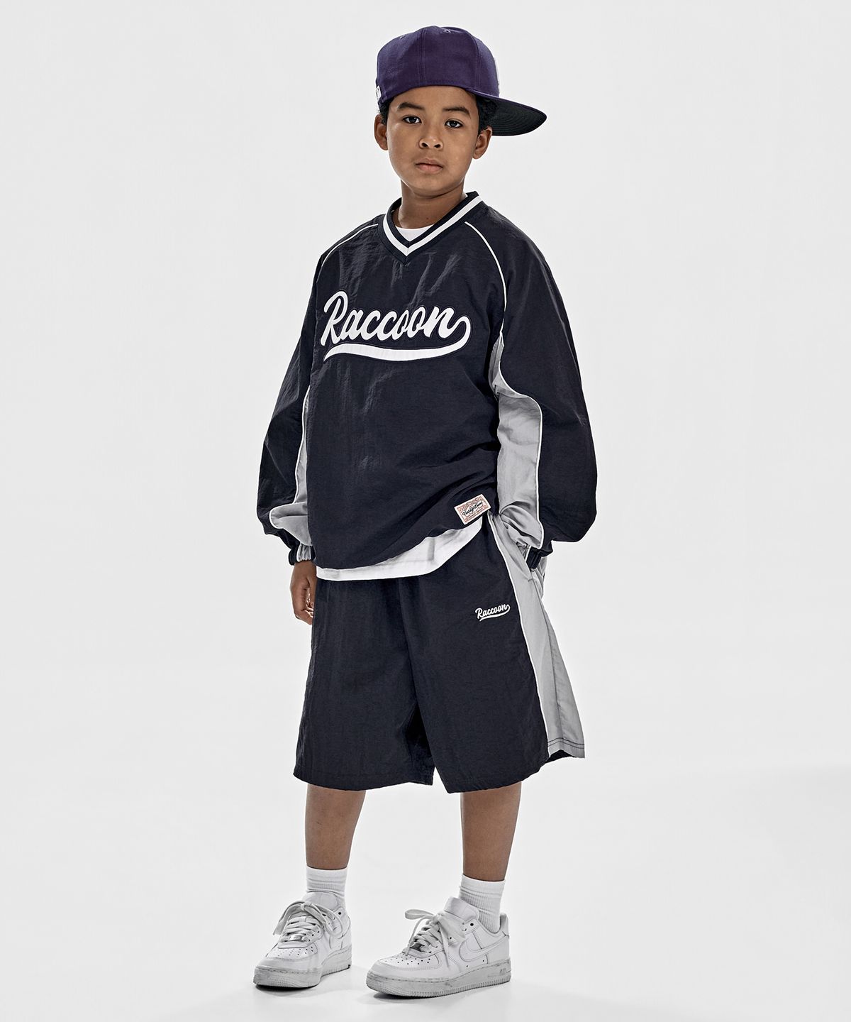 테이크이지 키즈(TAKEASY KIDS) 라쿠 윈드브레이커 쇼츠 (다크네이비)