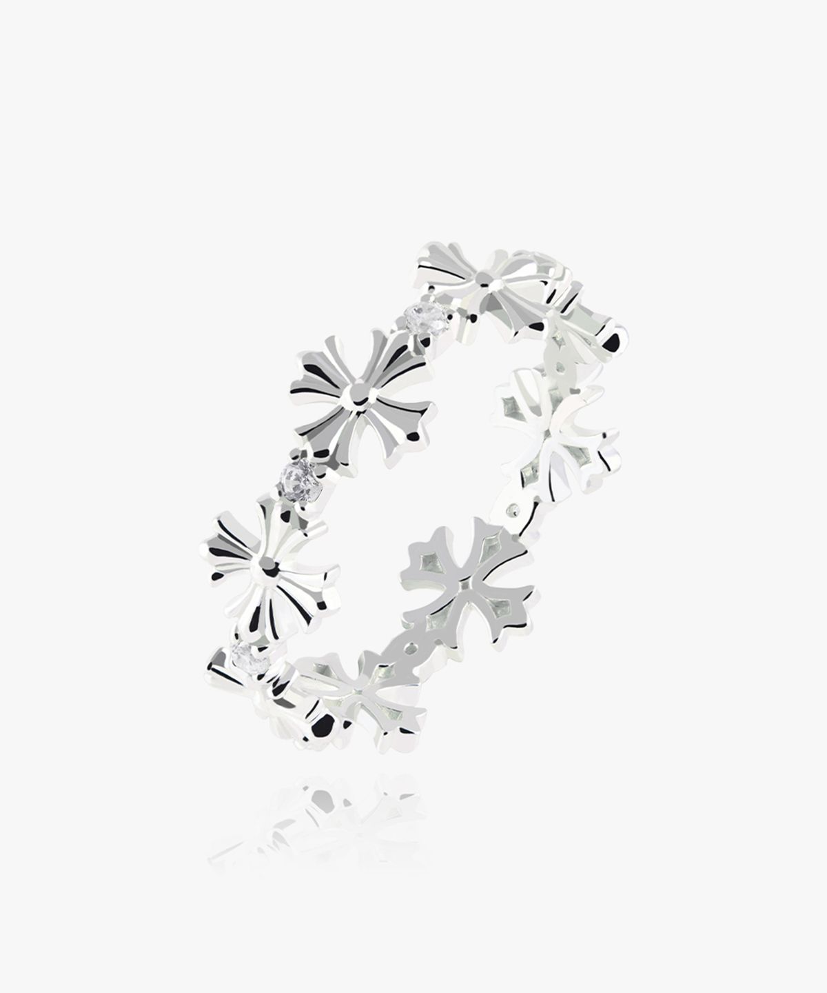 엘렌쥬얼리(HELENE JEWELRY) 925 실버 폴센 크로스 큐빅 미스 링 은 반지
