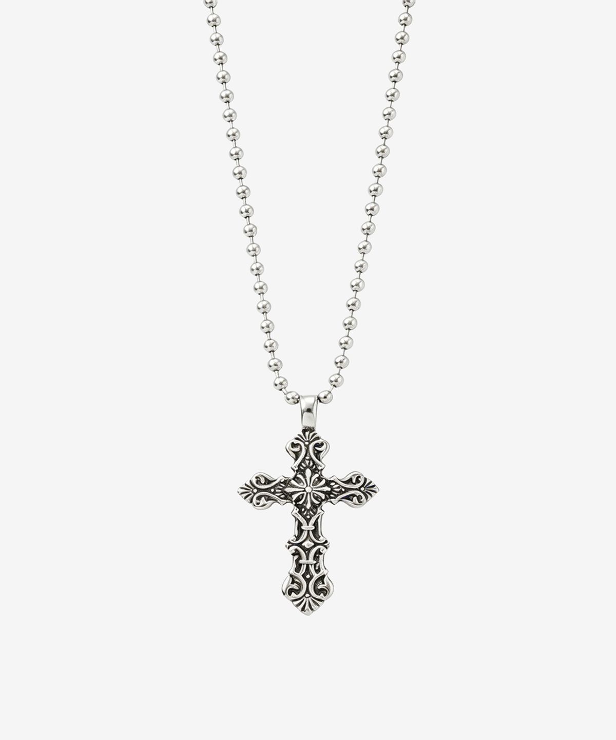 블랙 퍼플(BLACK PURPLE) 팬텀 크로스 레이어드 목걸이 Phantom Cross Layered Necklace
