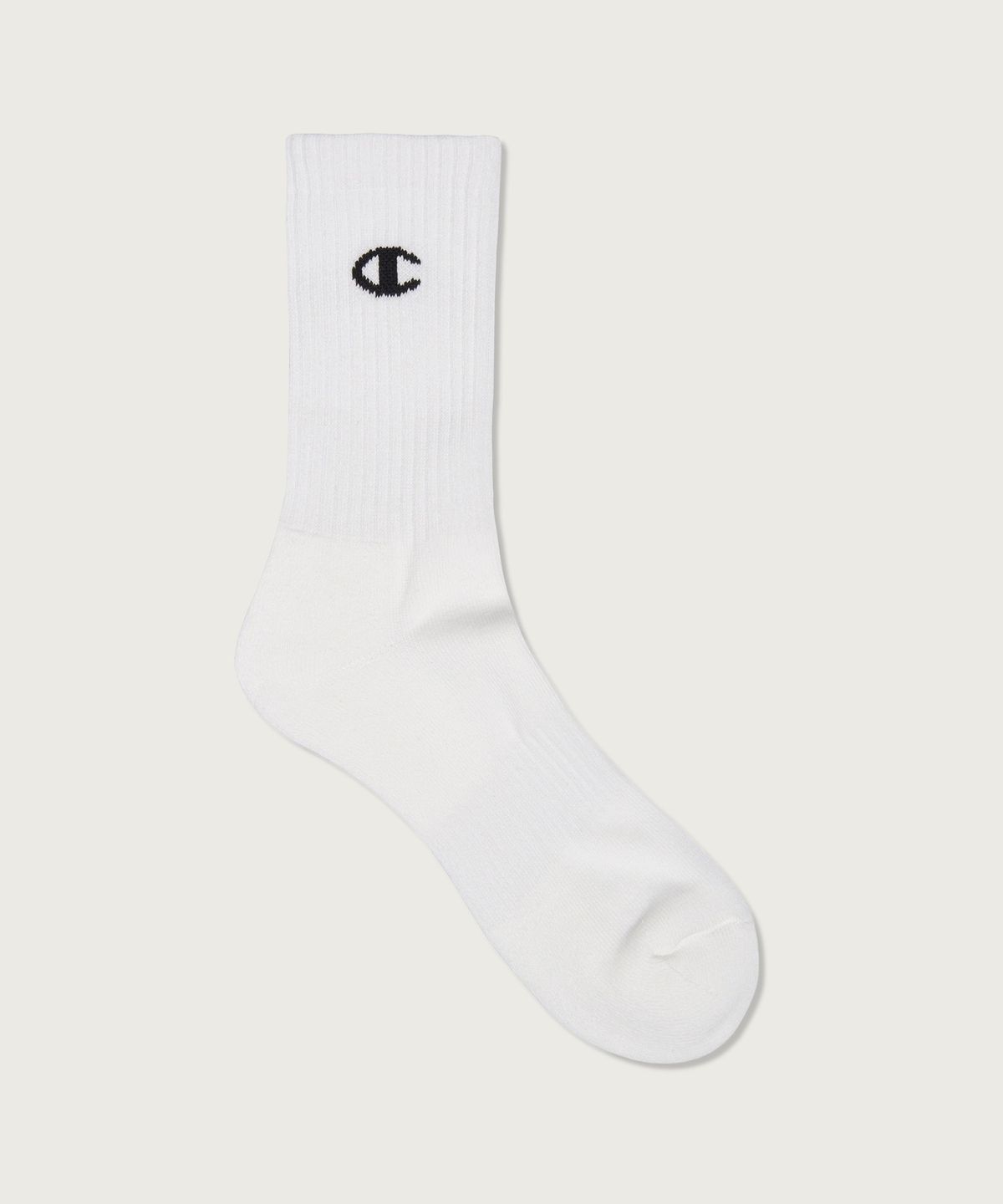 챔피온(CHAMPION) [3pack] 모노 C로고 크루 삭스 White