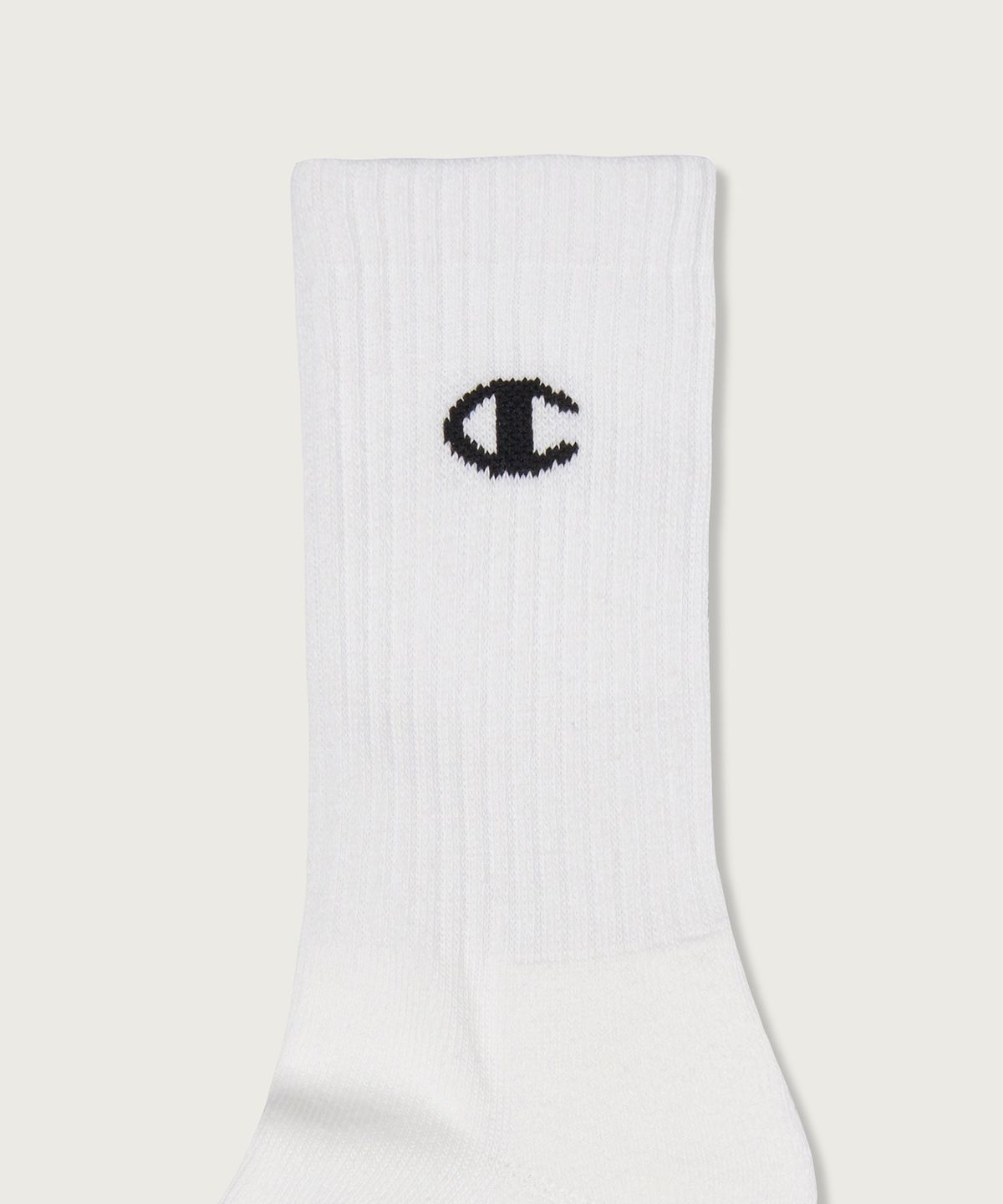 챔피온(CHAMPION) [3pack] 모노 C로고 크루 삭스 White