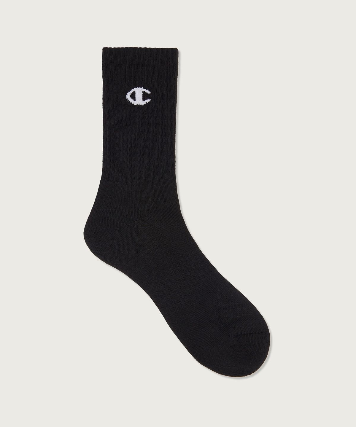 챔피온(CHAMPION) [3pack] 모노 C로고 크루 삭스 Black