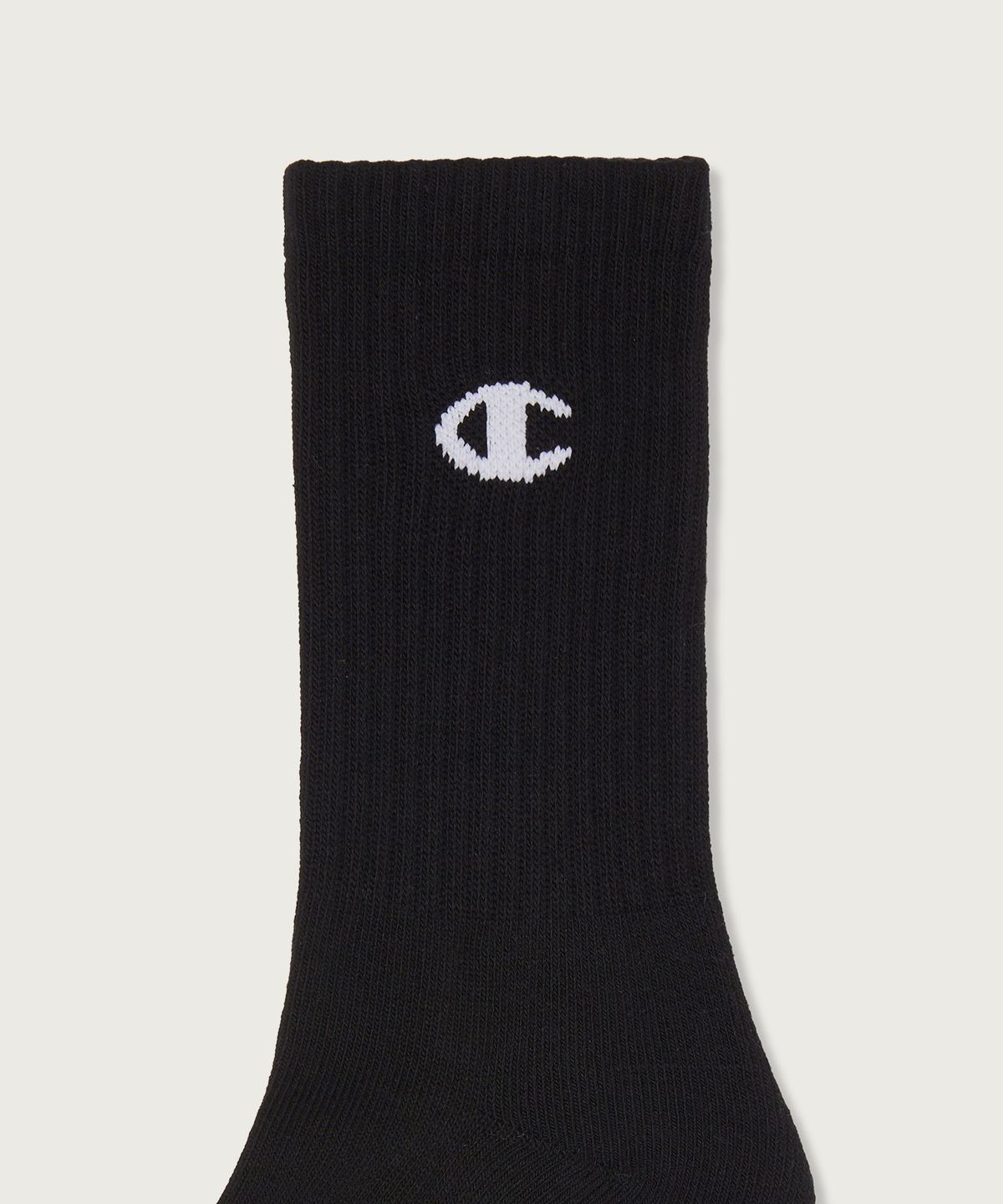 챔피온(CHAMPION) [3pack] 모노 C로고 크루 삭스 Black