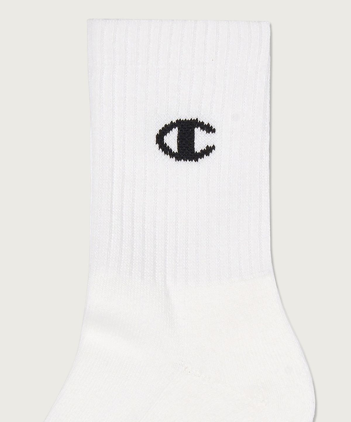 챔피온(CHAMPION) [3pack] 모노 C로고 미드 삭스 White