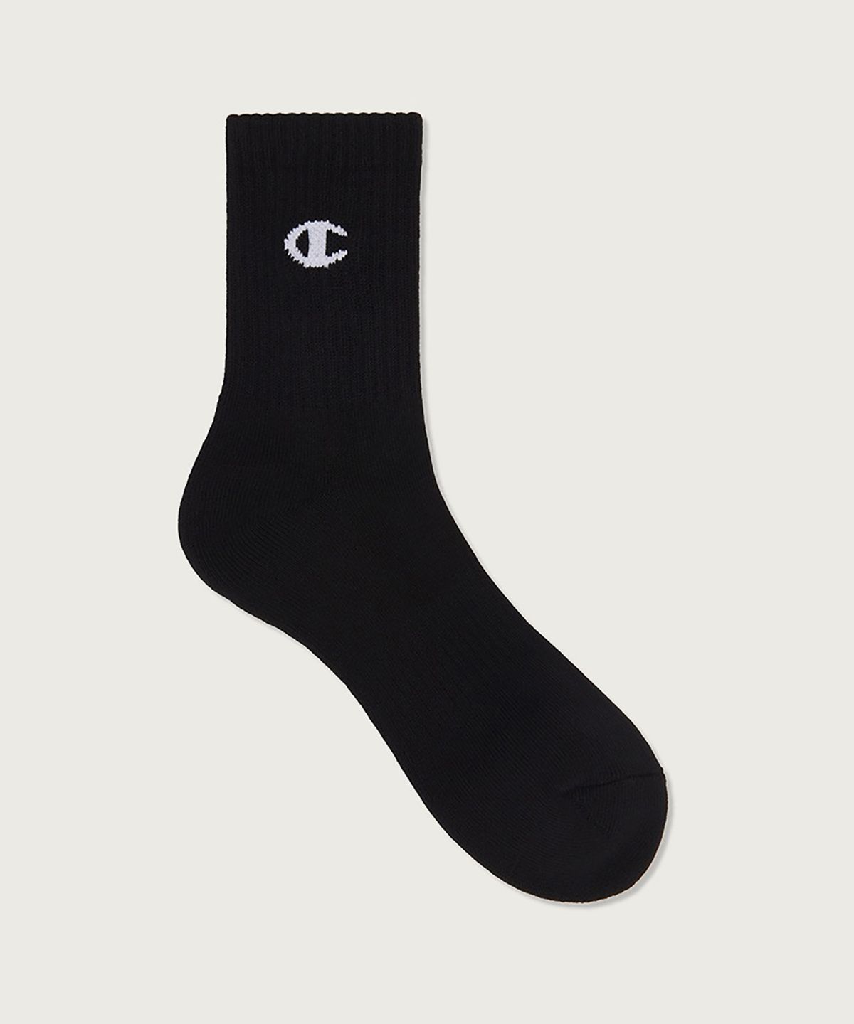챔피온(CHAMPION) [3pack] 모노 C로고 미드 삭스 Black