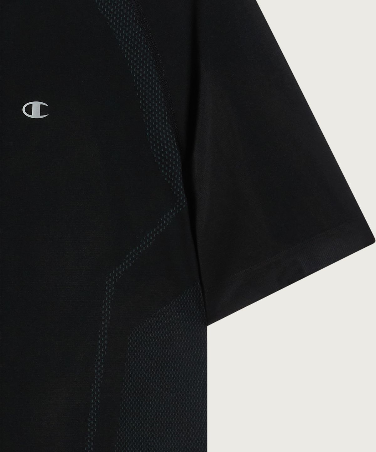 챔피온(CHAMPION) 애슬레틱 퀵드라이 배색 티셔츠 Black