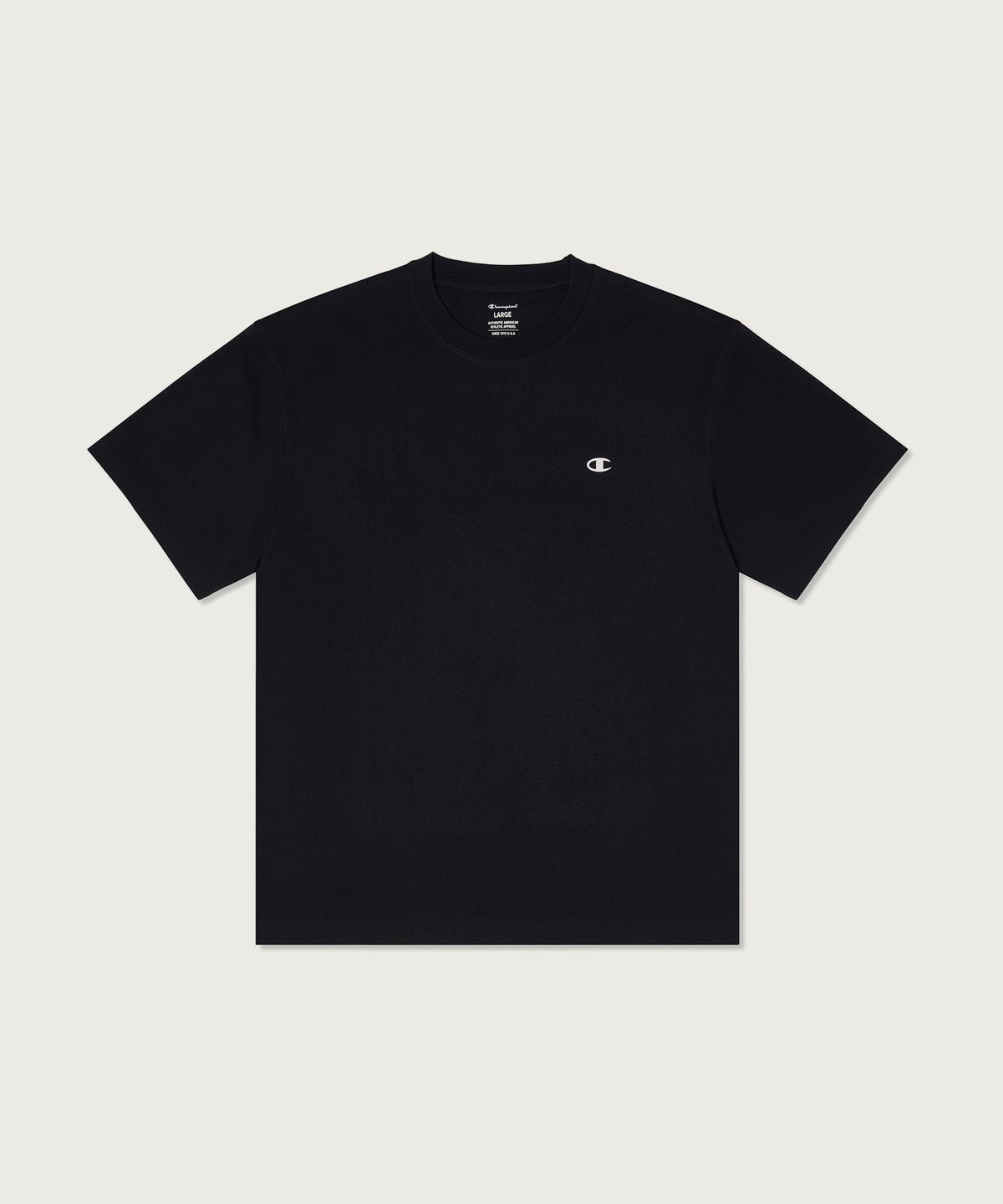 챔피온(CHAMPION) [2pack] 릴렉스핏 크루넥 티셔츠 Black/Black