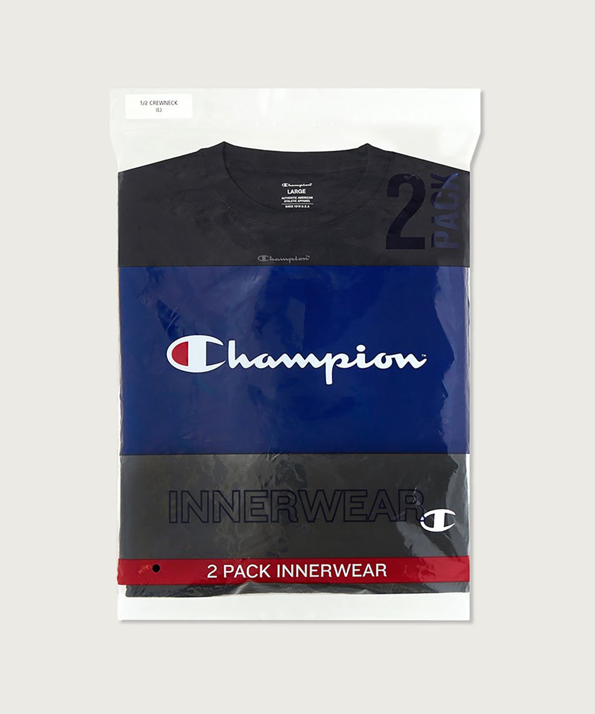 챔피온(CHAMPION) [2pack] 릴렉스핏 크루넥 티셔츠 Black/Black