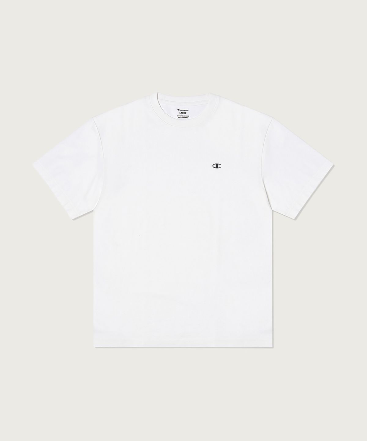 챔피온(CHAMPION) [2pack] 릴렉스핏 크루넥 쿨 티셔츠 White/Navy