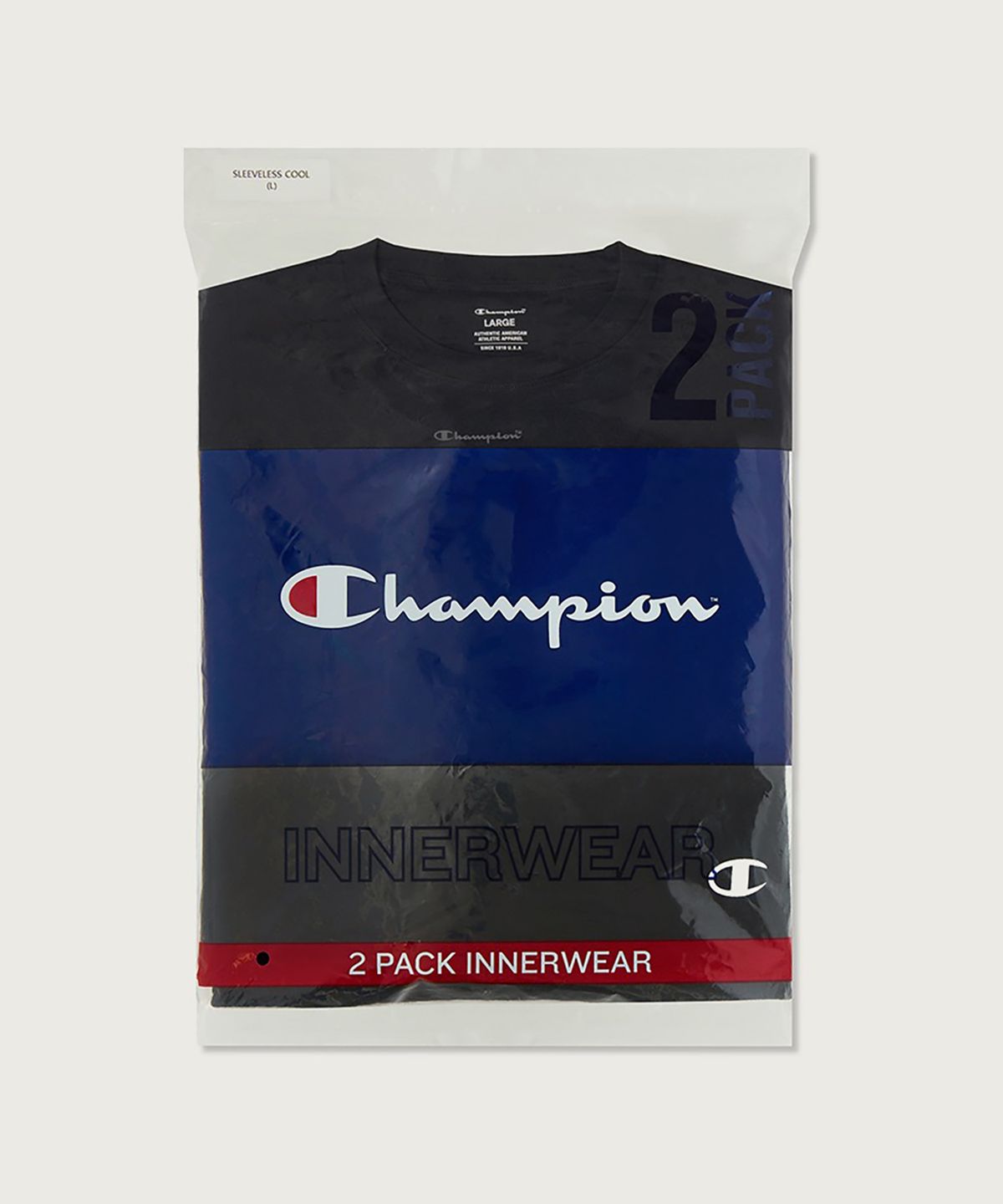 챔피온(CHAMPION) [2pack] 릴렉스핏 크루넥 쿨 슬리브리스 Black/Black