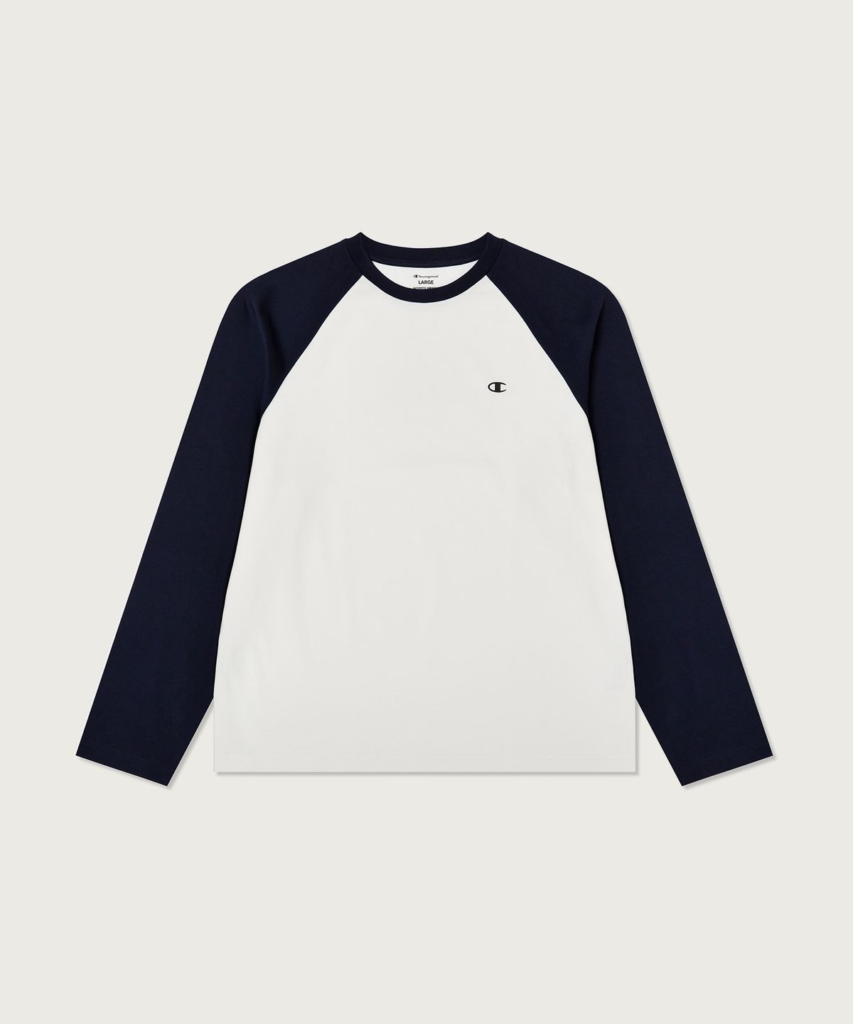 챔피온(CHAMPION) [2pack] 릴렉스핏 크루넥 래글런 롱슬리브 티셔츠 Black/Navy